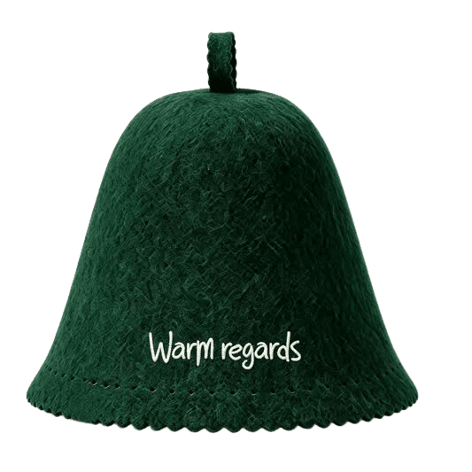 Forest Green sauna hat, back